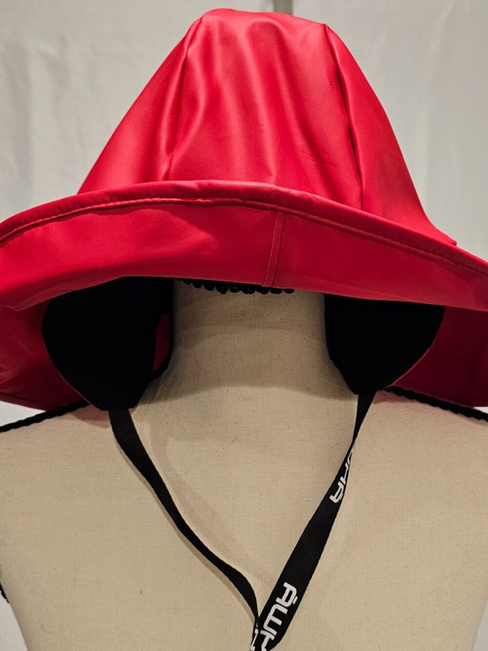 AWHA Outdoor Souwester Rain Hat Red Waterproof One Size Wide Brim Earflaps